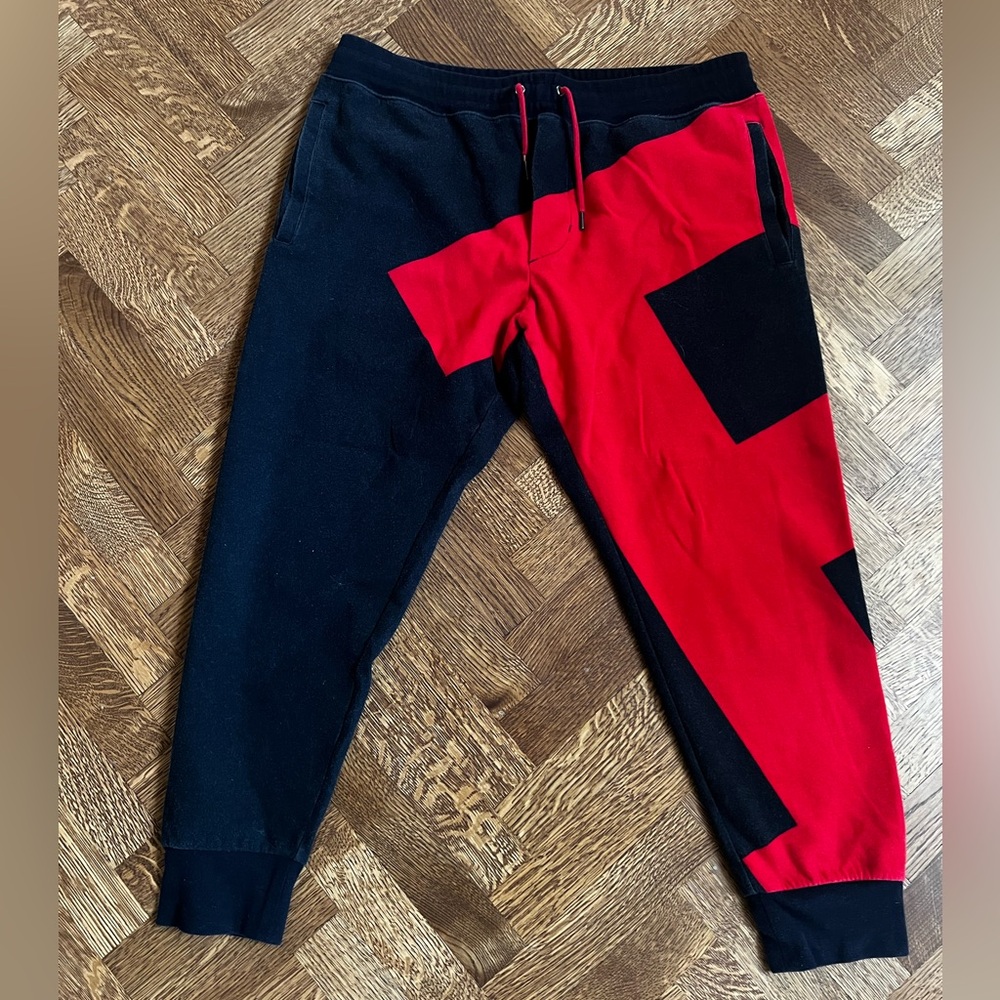 Polo by Ralph Lauren Black & Red Panel Graphic Joggers